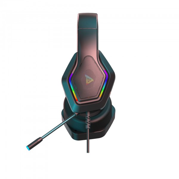 Cross border new computer headset with microphone wired RGB light-emitting e-sports game headset by wire game headset