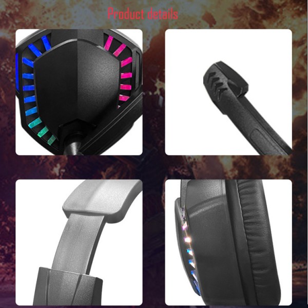 The new x2 headset wired luminous game headset RGB E-sports headset can adjust the volume with heavy bass