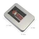 Steel edge leather cover U disk 16GB business creativity personalized gift USB flash disk lettering hot selling leather U disk customized logo 