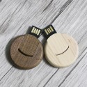 Foreign trade round bamboo wooden U disk rotating chain wooden USB flash disk 32guab2 0 free design proofing 