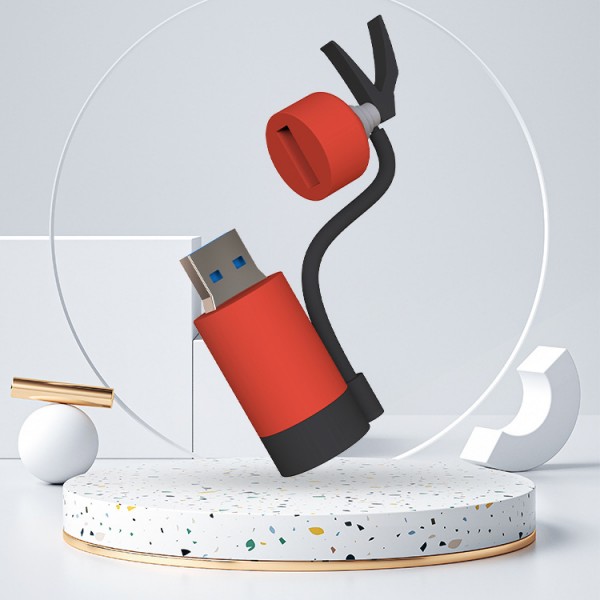 PVC fire extinguisher U-disk soft glue personalized creative U-disk fire publicity business gift U-disk publicity and promotion