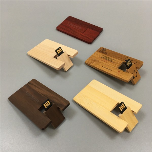 Wood card U disk 32g business card type wood U disk walnut bamboo USB flash disk exhibition business card electronic gift 