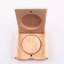 Round wooden USB flash disk wholesale logo business gift USB flash disk original wooden solid wood USB flash disk manufacturer best-selling USB flash disk 