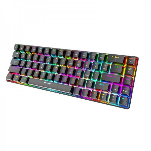 Cross border Amazon free wolf t8rgb keyboard 68 key RGB luminous game machine notebook mac60% 