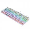 Cross border direct supply metal panel punk mechanical keyboard 87 key green axis game competitive office notebook Amazon 