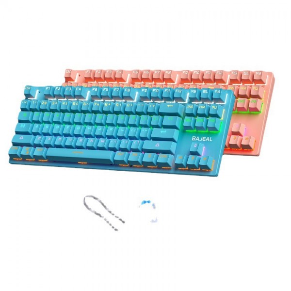 K300 mechanical keyboard wired green axis game E-sports desktop 87 key computer luminous keyboard shaft puller + shaft