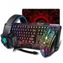 Cross border new burst pattern luminous keyboard mouse headset three or four piece kit 4in1 South American keyboard 