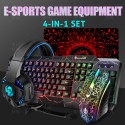 Cross border new burst pattern luminous keyboard mouse headset three or four piece kit 4in1 South American keyboard 