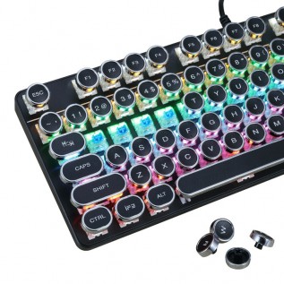 Cross border direct supply metal panel punk mechanical keyboard 87 key green axis game competitive office notebook Amazon 