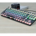 Cross border direct supply metal panel punk mechanical keyboard 87 key green axis game competitive office notebook Amazon 